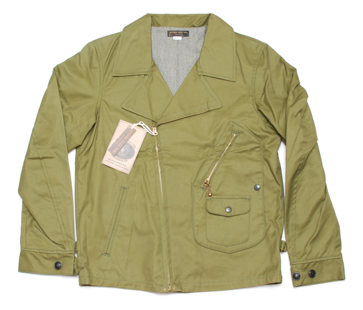 新品 West Ride ウエストライド ウエスタンリバー コットンライダースジャケット 36 ハトメジッパー拍卖