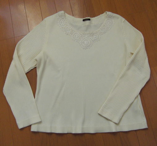 ●ピサーノ 特価★大きいサイズ 白 オフホワイト レース ビーズ拍卖