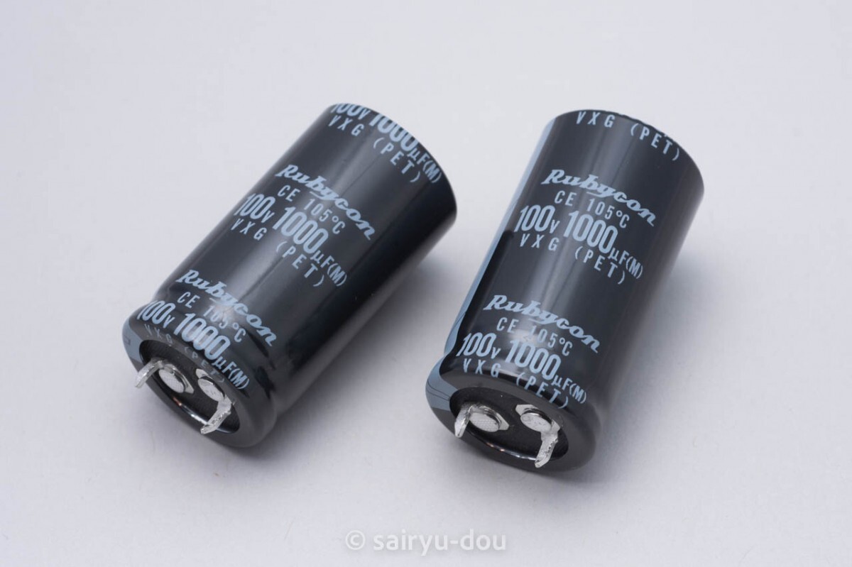 在庫処分 ルビコン VXG 100V/1000μF 電解コンデンサ・スナップイン 新品2個セットC拍卖