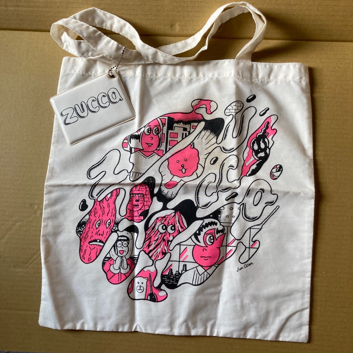 トートバッグ 白 エコバック ZUCCA ズッカ JUN OSON ジュン・オソン イラストレーター拍卖