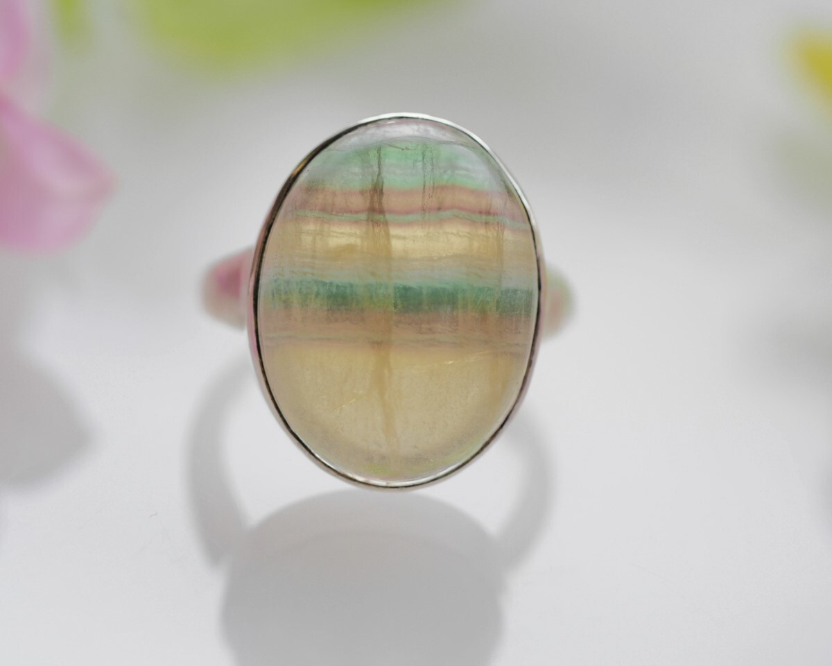 天然フローライト SV リング 12号~12.5号拍卖