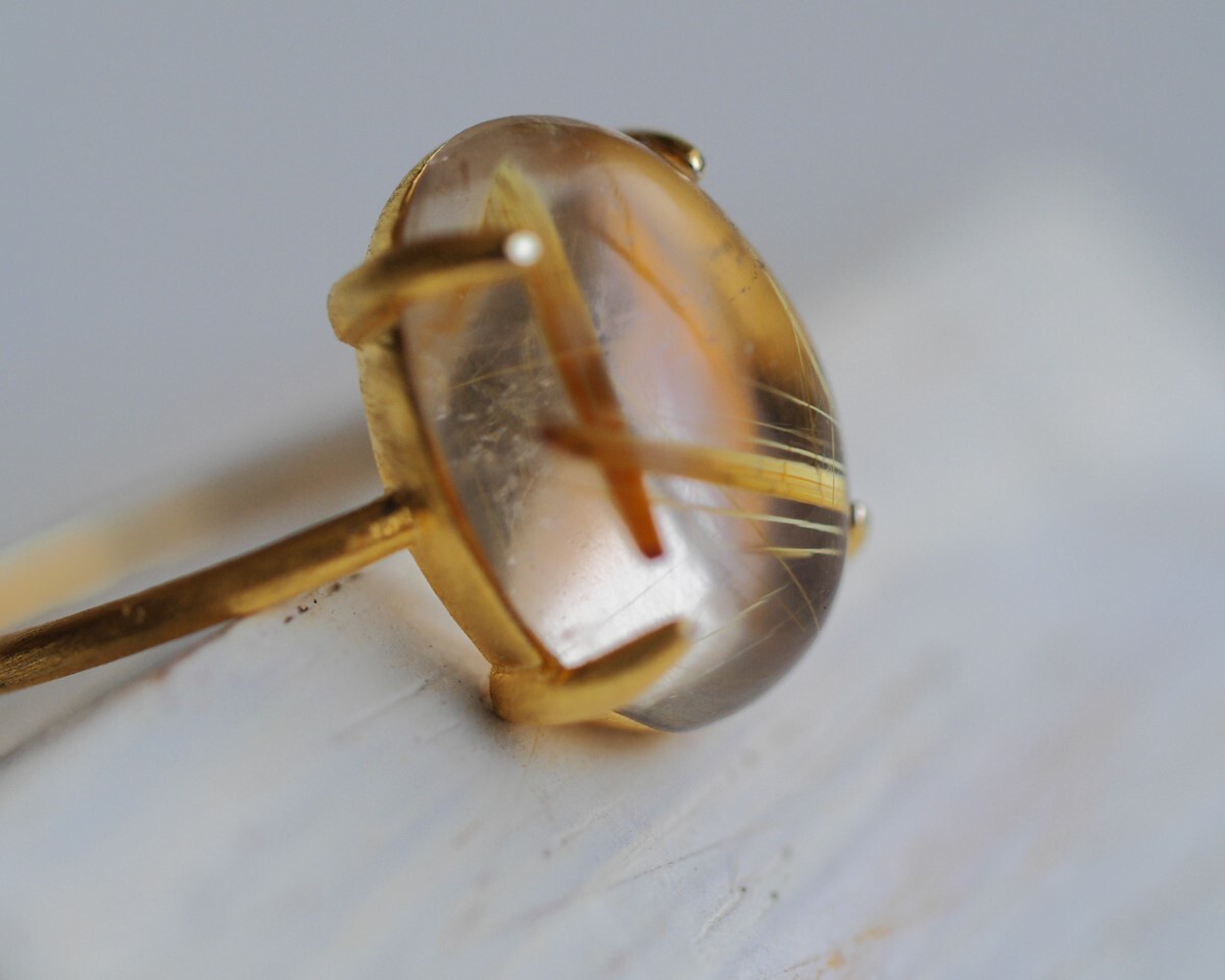 天然ゴールドルチル SV リング 13号拍卖