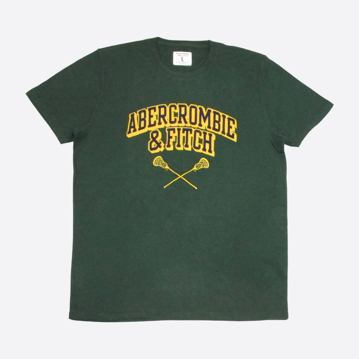 ★SALE★Abercrombie & Fitch/アバクロ★アップリケロゴ半袖Tシャツ (Dark Green/XL)拍卖