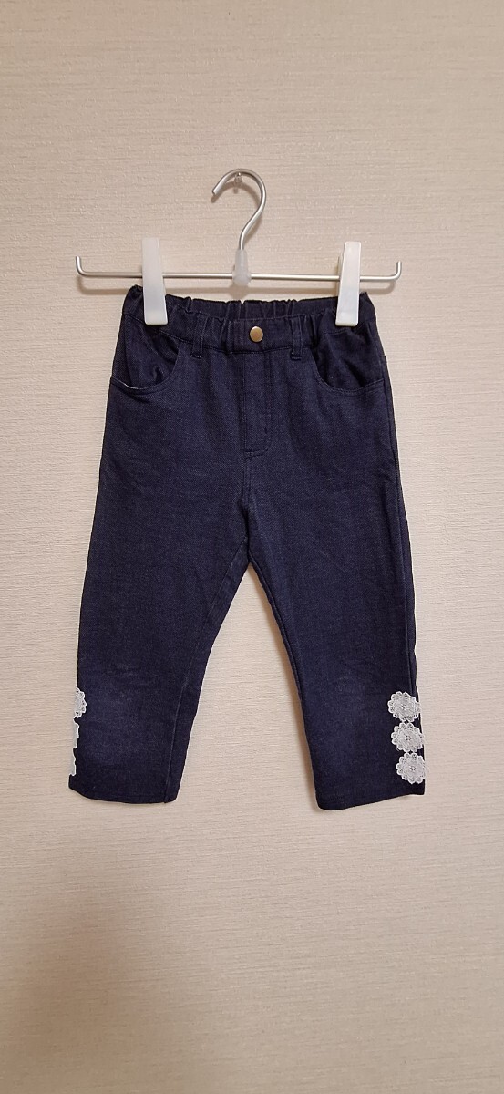 送料無料 ドルチーナ 七分丈パンツ 濃いブルー 130cm キムラタン拍卖