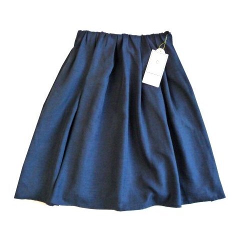 新品 定価4290円 ロペピクニック ROPE' PICNIC 紺 無地 膝丈 フレア スカート 36 S ウエスト60 Rope Picnic拍卖