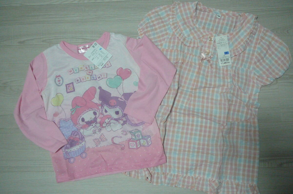 ●マイメロ&クロミ長袖Tシャツ(110cm)&半袖ワンピース拍卖