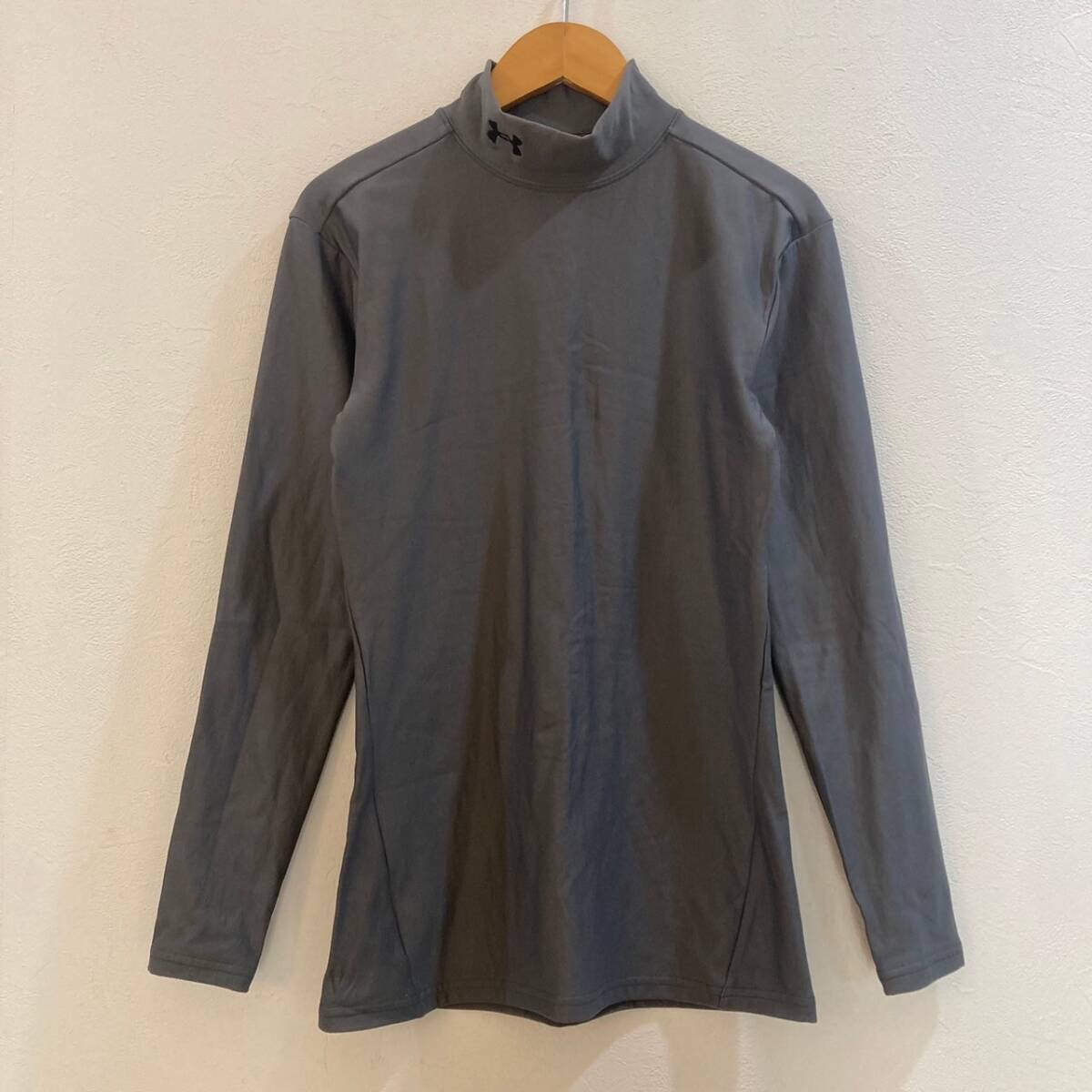 UNDER ARMOUR/アンダーアーマー 長袖ハイネックスポーツウェア サッカー グレー メンズ M拍卖