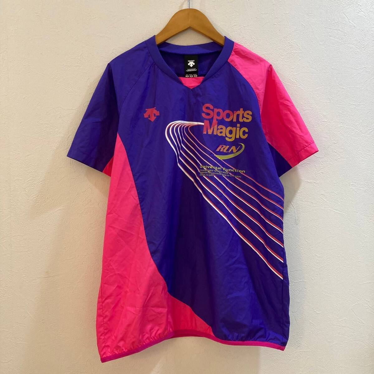 DESCENTE/デサント 半袖ピステ サッカー パーフル ピンク メンズ S拍卖