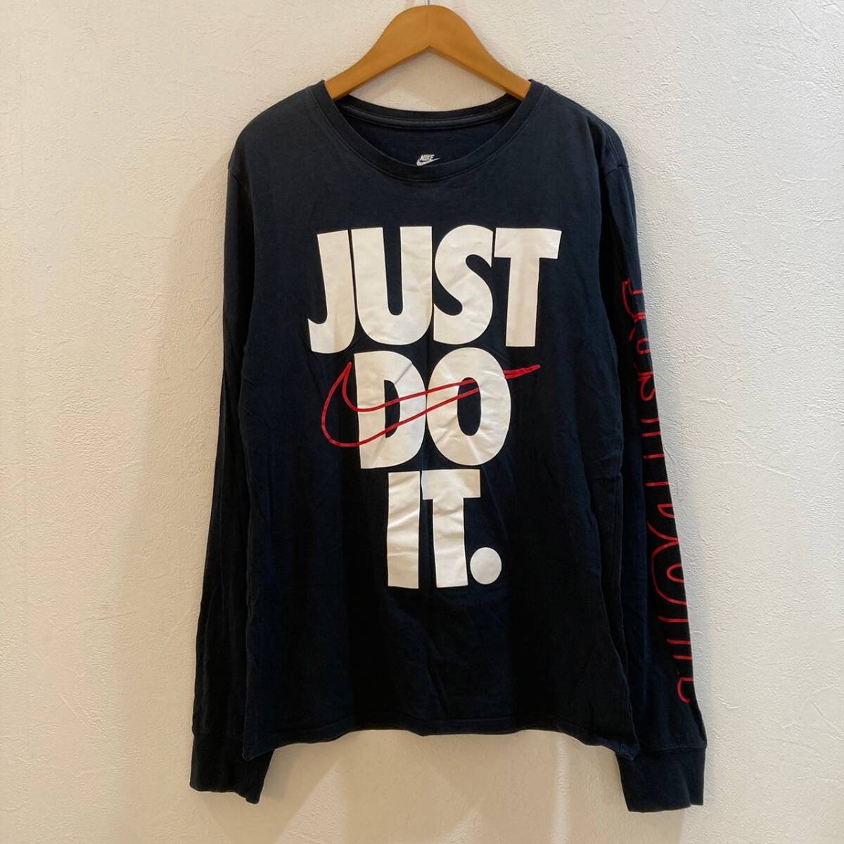 NIKE/ナイキ 長袖ロンT JUST DO IT ブラック 黒 メンズ S拍卖