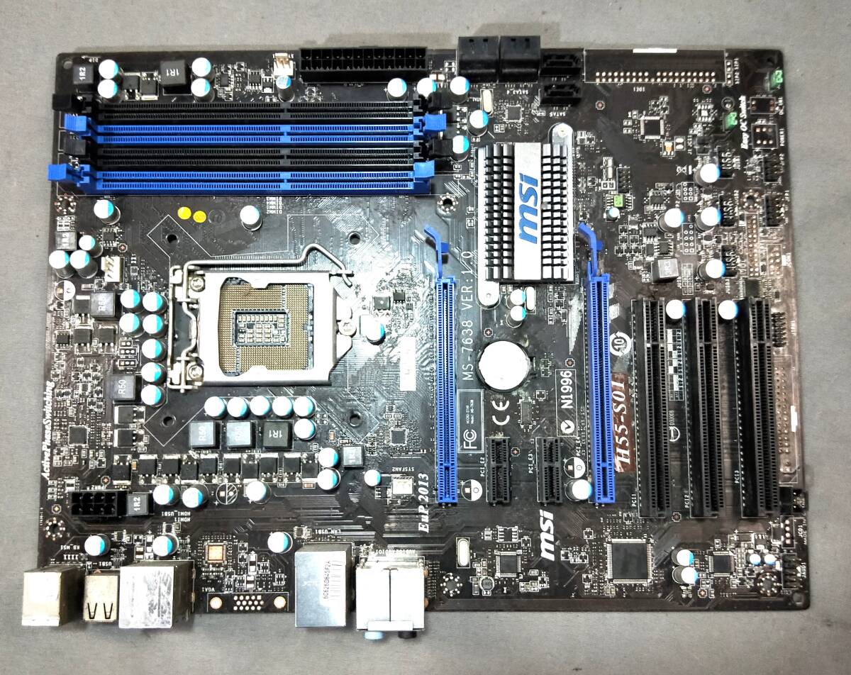 【中古パーツ】BIOS確認のみ、MSI H55-S01 マザーボード IOパネル LGA1156 ■MB5316拍卖