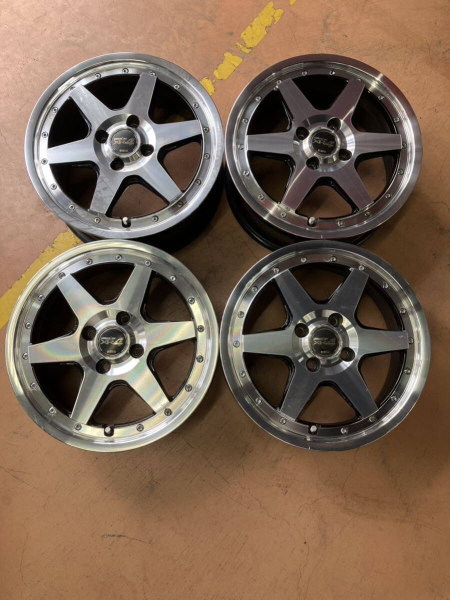 スズカブレーン Longchamp XR-4 15-6.0J 4H100 +53 BP 4本セット 希少 当時物 復刻版 中古品 ロンシャンXR-4拍卖