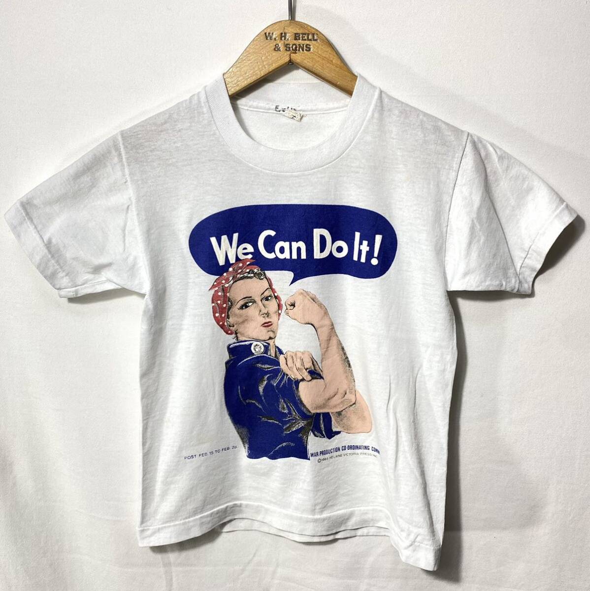 ■ 子供用 80s 80年代 ビンテージ ” We Can Do It!! ” イラスト Tシャツ シングルステッチ ホワイト 白 アメカジ ■拍卖