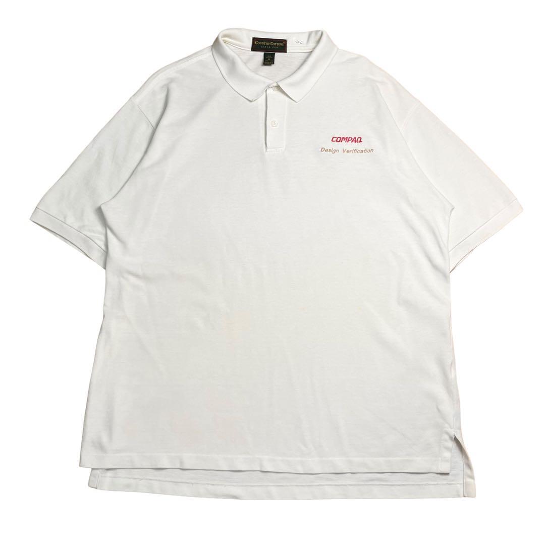 ポロシャツ 半袖 ゴルフ 刺繍 ロゴ ビッグサイズ ワンポイント ホワイト拍卖