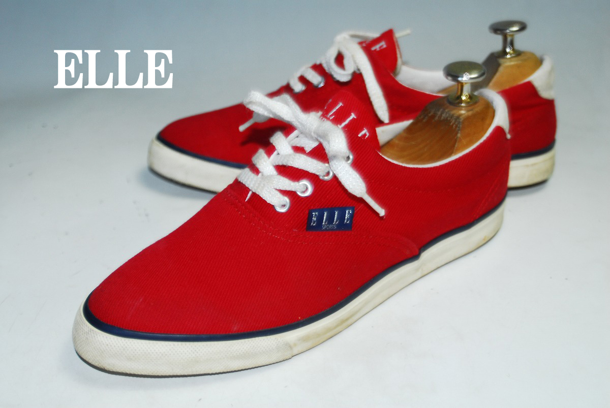 ◆DSC6843◆驚愕の完全売り切り!他でも出品中!早い者勝ち!ELLE/赤/23.5㎝/ロー/口コミ高評価!圧巻の存在感!注目の1足!拍卖