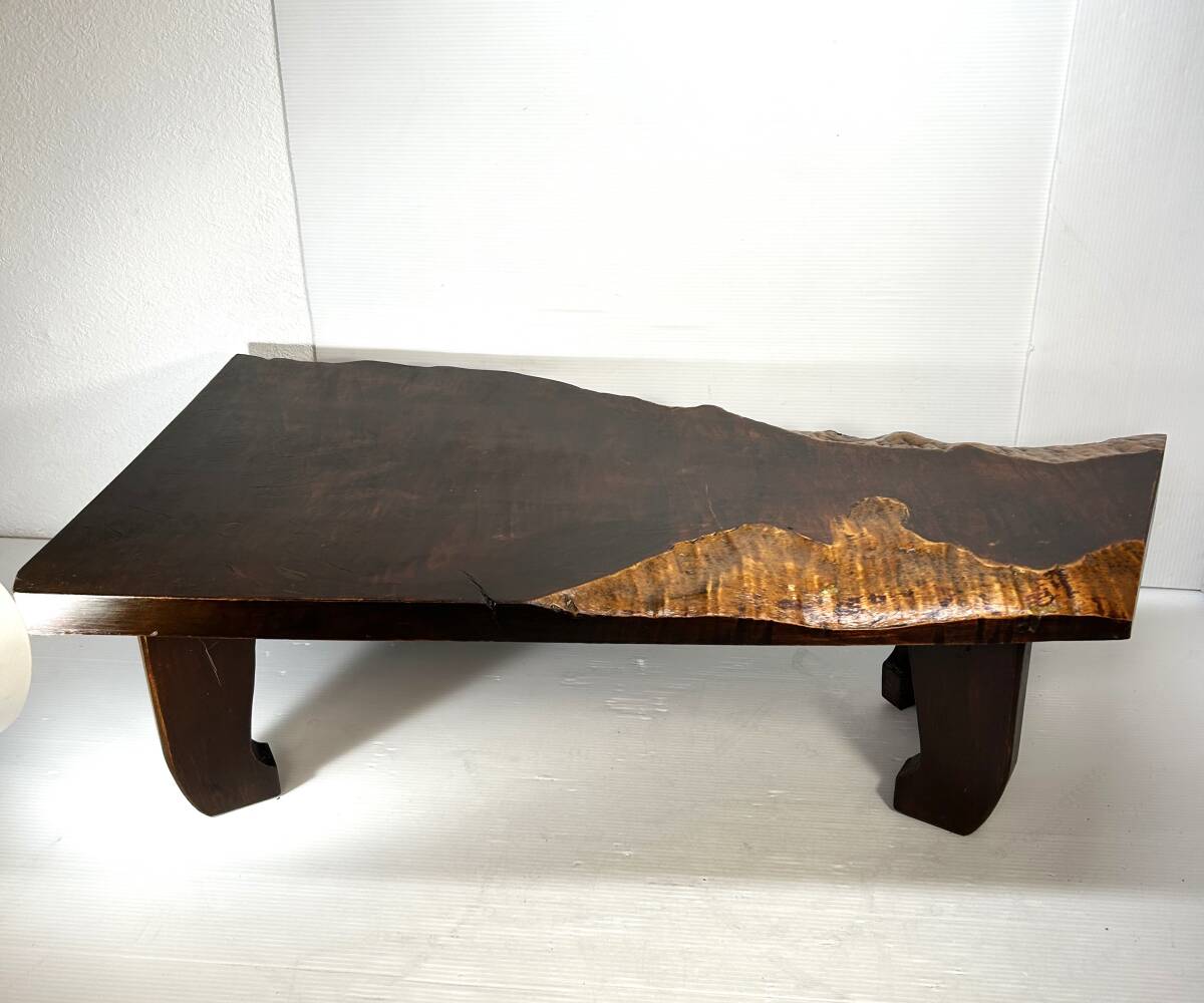 天然木 一枚板 無垢材 高級座卓 一枚板座卓 ローテブル 座卓 座敷机 中古拍卖