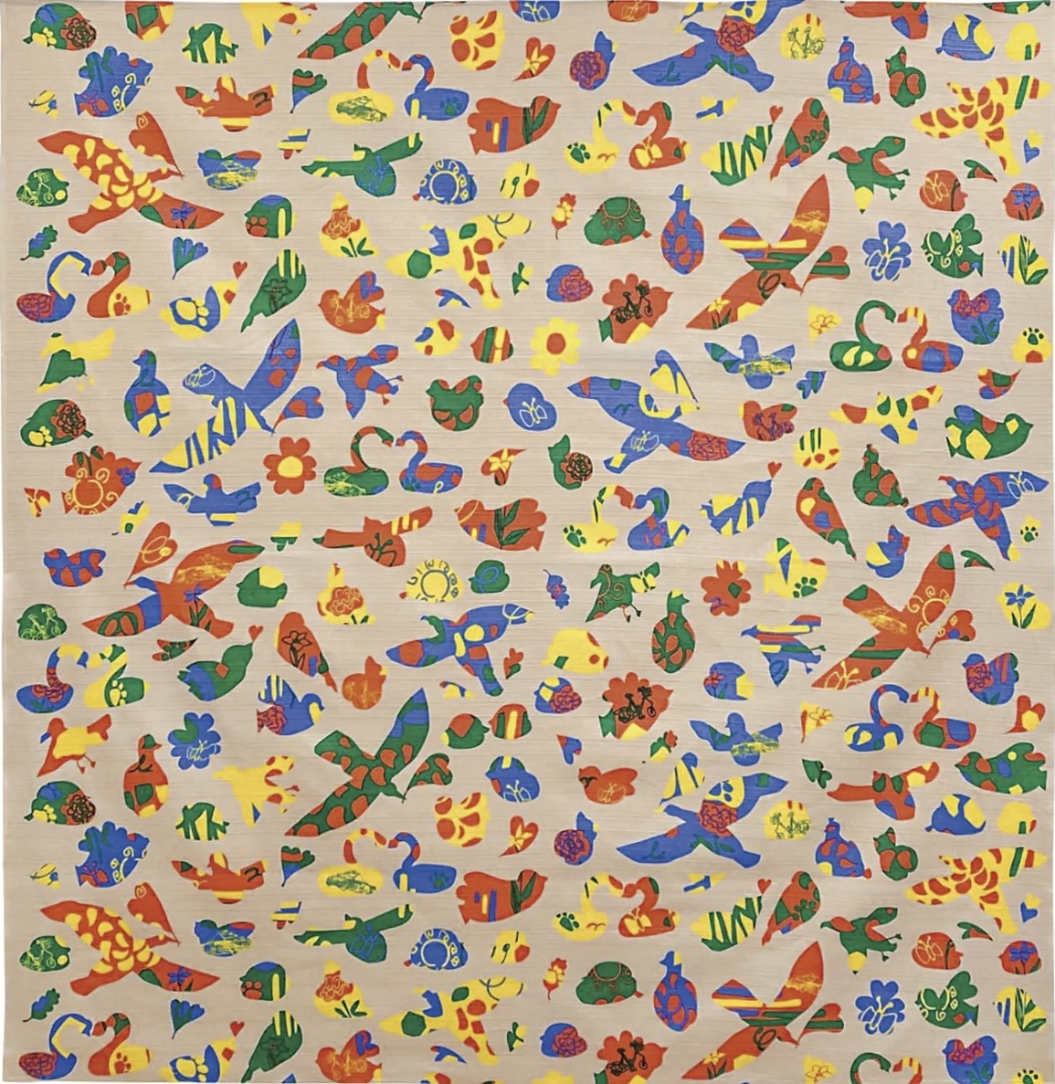 綿ふろしき PATORIふろしき ハッピーバード 三巾 約105cm(ワイン包み、一升瓶に)y21-052312拍卖