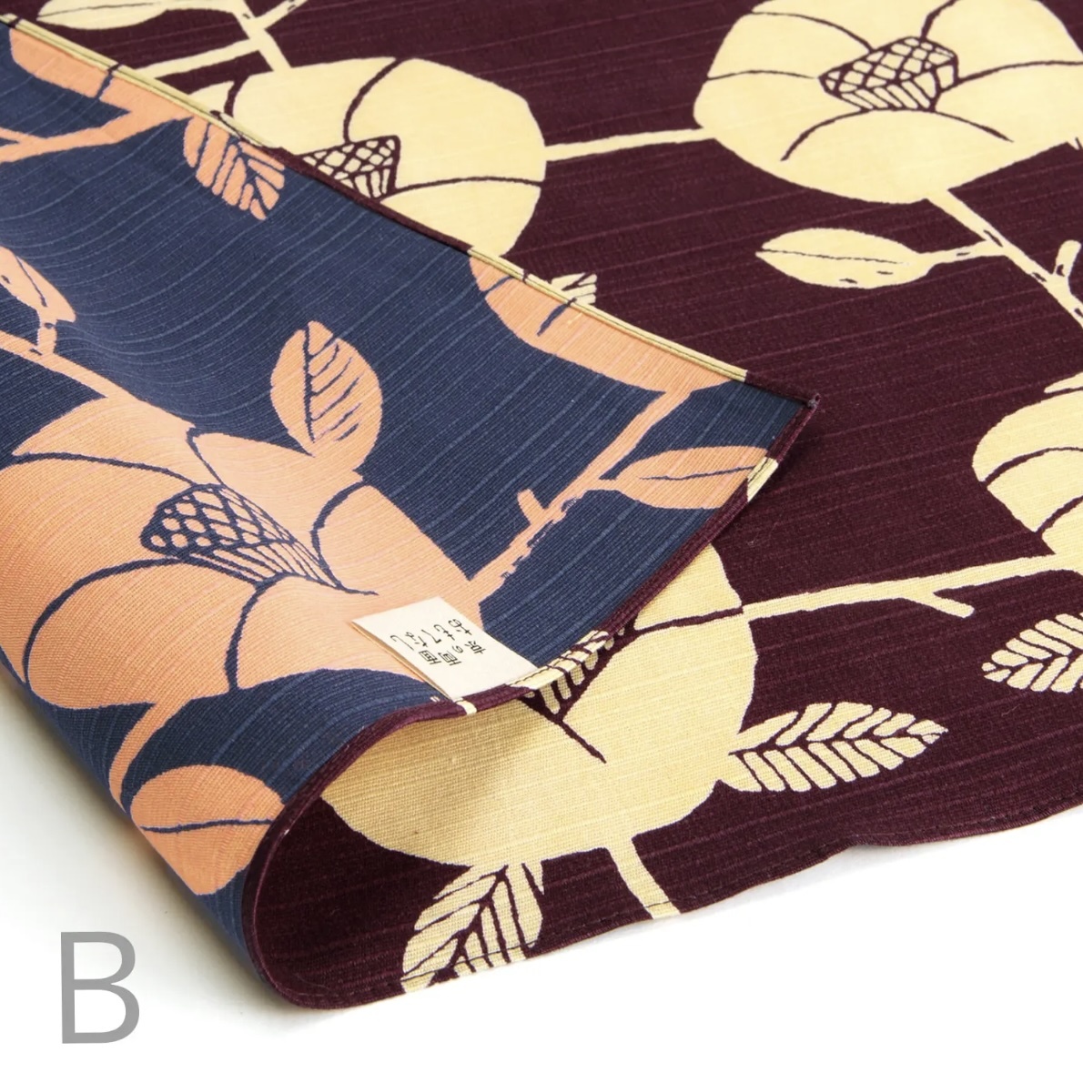 京の両面 おもてなし ふろしき「椿 紫根色 しこんいろ」中巾 約50cm(お弁当、ランチョンマットに)y16-054106拍卖