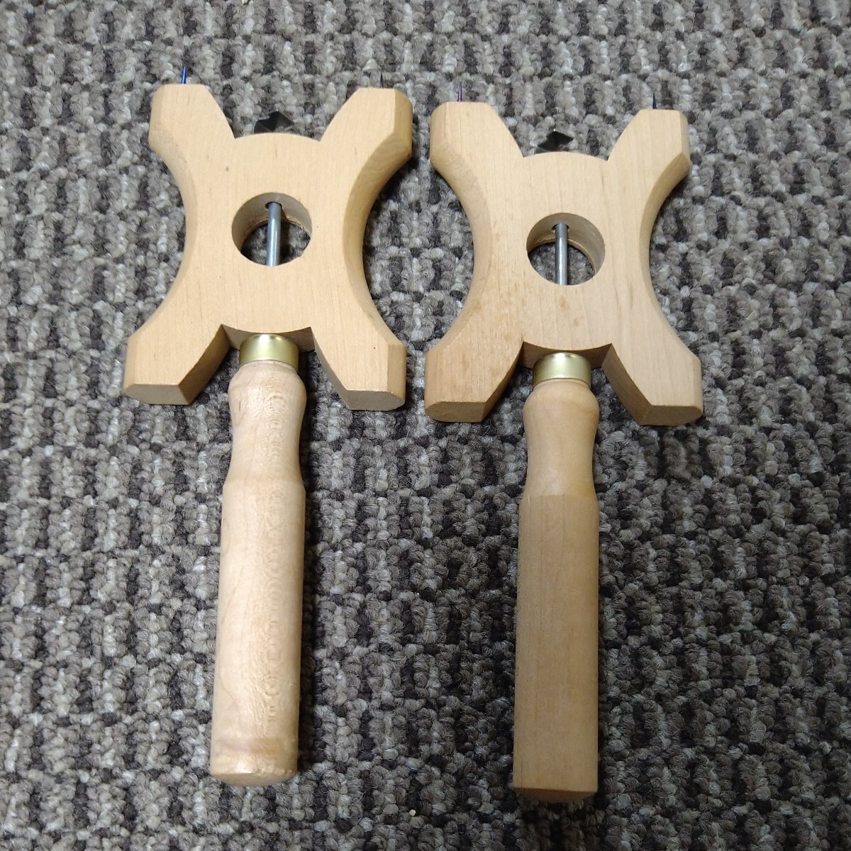 ジャンク品/長期保管品/マルナオ/糸巻き/木製/凧糸巻/全長約16㎝/カルコなし/2本セット拍卖