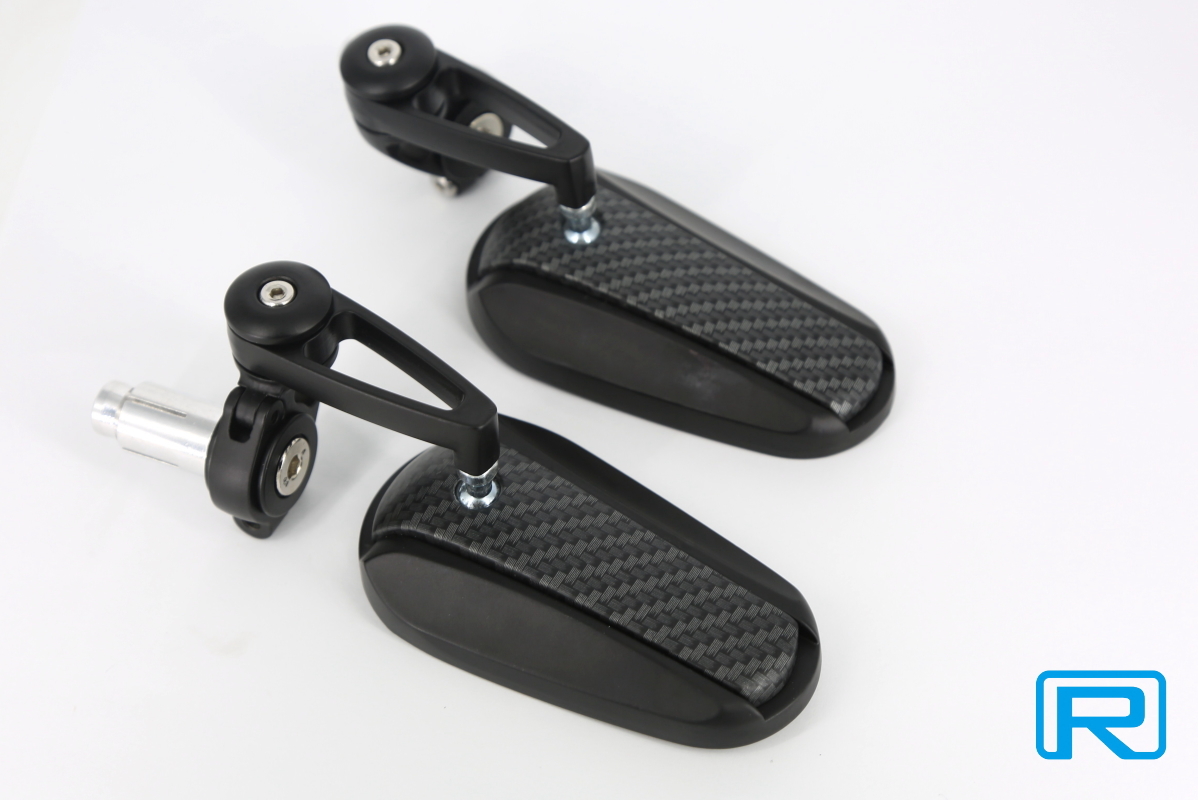 ★★送料込み★★ オーバル バーエンドミラーVer2 カーボン柄 宅配便コンパクトで発送拍卖