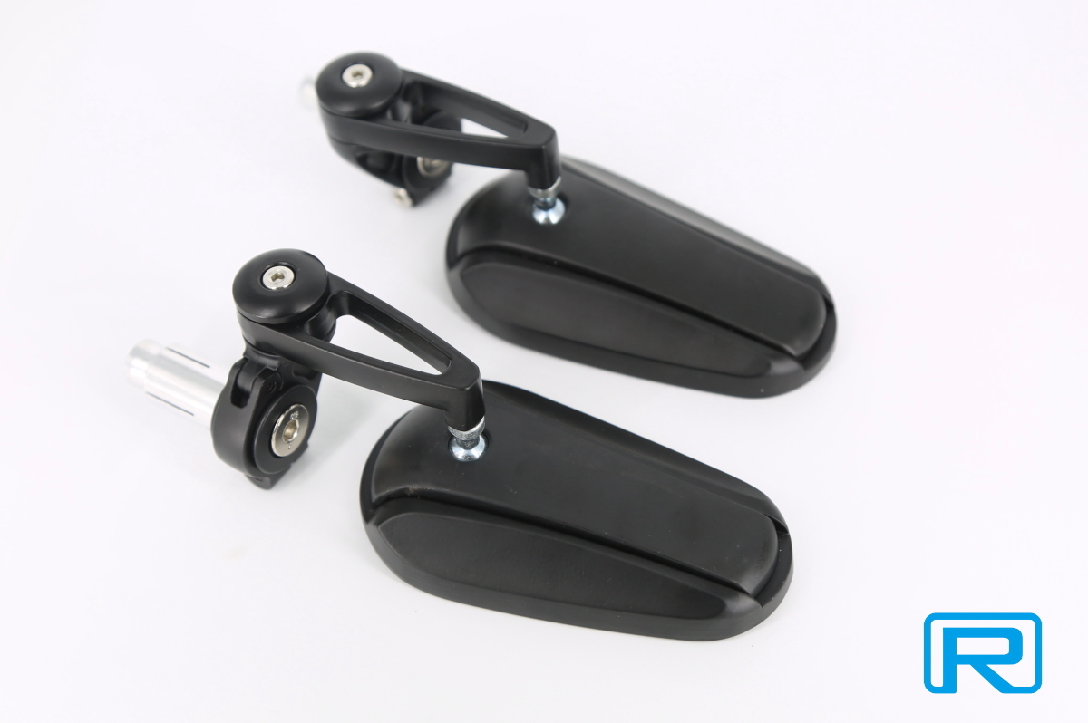 ★★送料込み★ オーバル バーエンドミラーVer2 ブラック拍卖