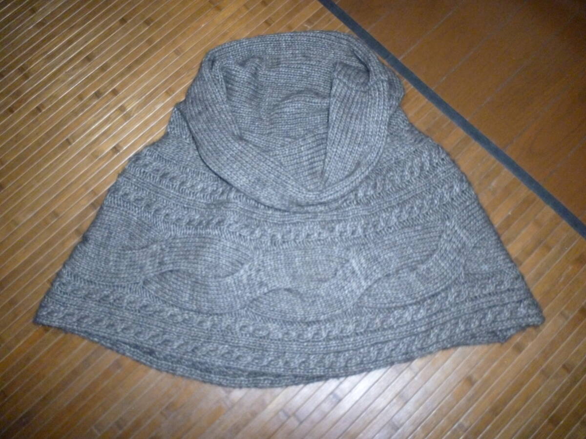 585-59♀:TREASURETOPKAPI トレジャートプカピ タートル ポンチョ ニット size.F 色.茶 イタリア製 拍卖