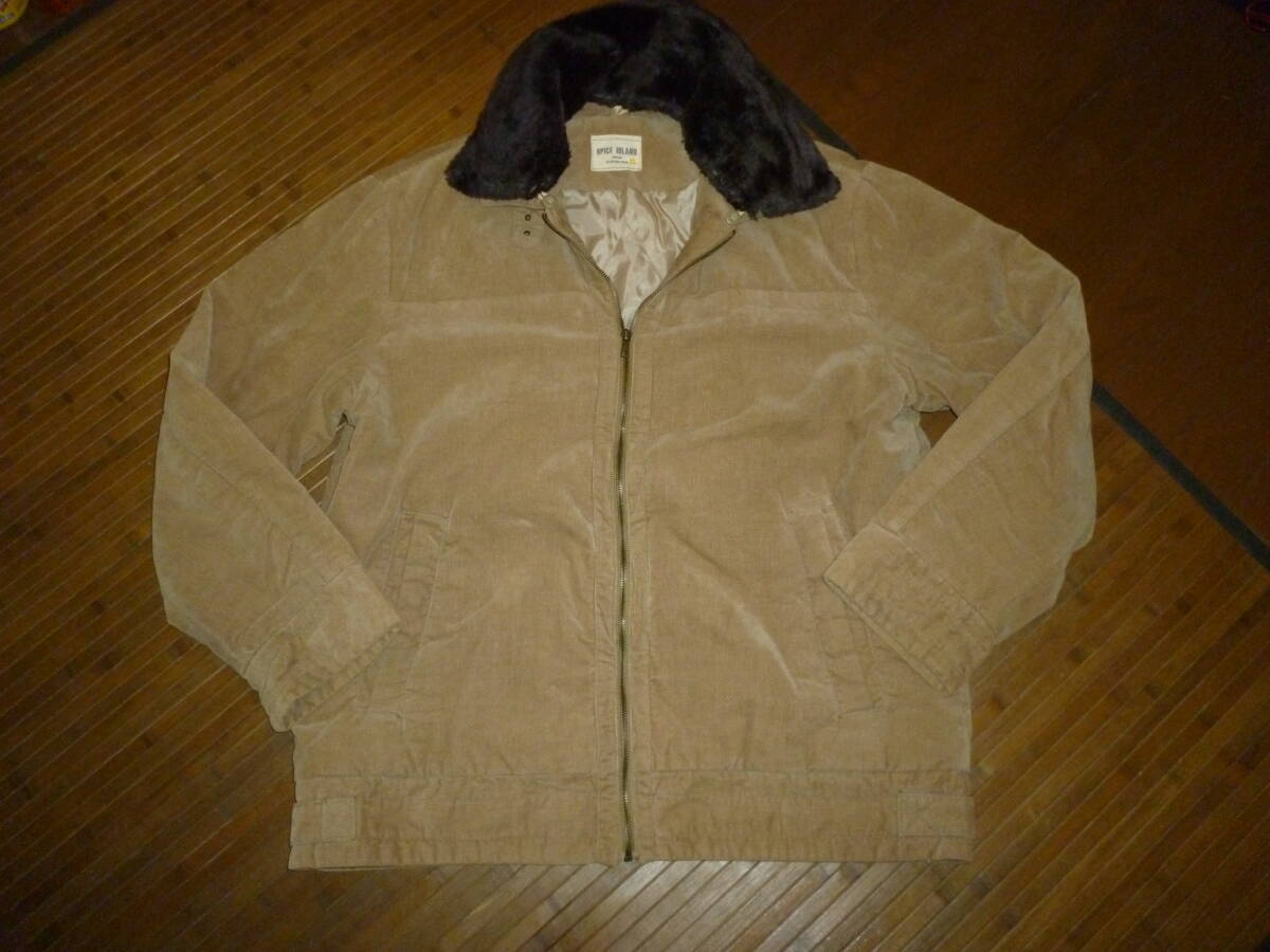 732-106♂: Spice Island スペースアイスランド ファー付きコート size.XL 色.茶系 防寒着拍卖