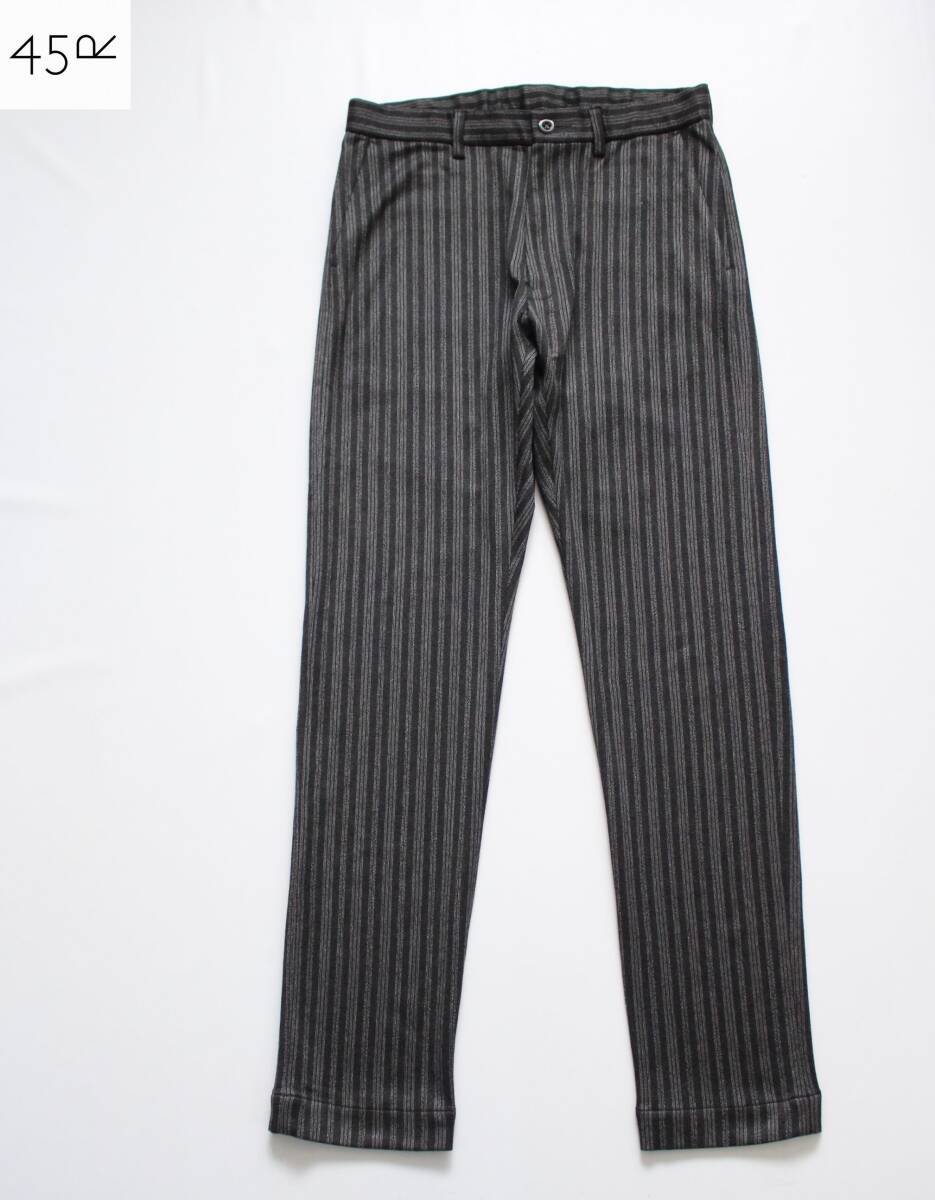 【 45R 】レーヨン/ウール混紡 ストライプ イージー パンツ 30 ストレッチ ウエスト紐 45rpm フォーティファイブアール スリム スラックス拍卖