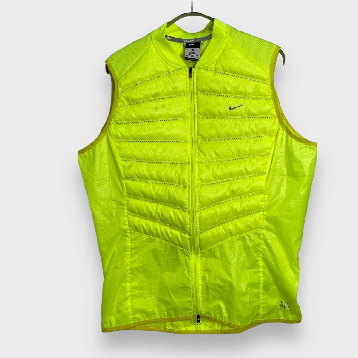 送料無料☆NIKE☆ナイキ☆AEROLOFT800☆エアロロフト☆ベスト☆ダウンベスト☆蛍光カラー☆レディースXL☆F24M拍卖