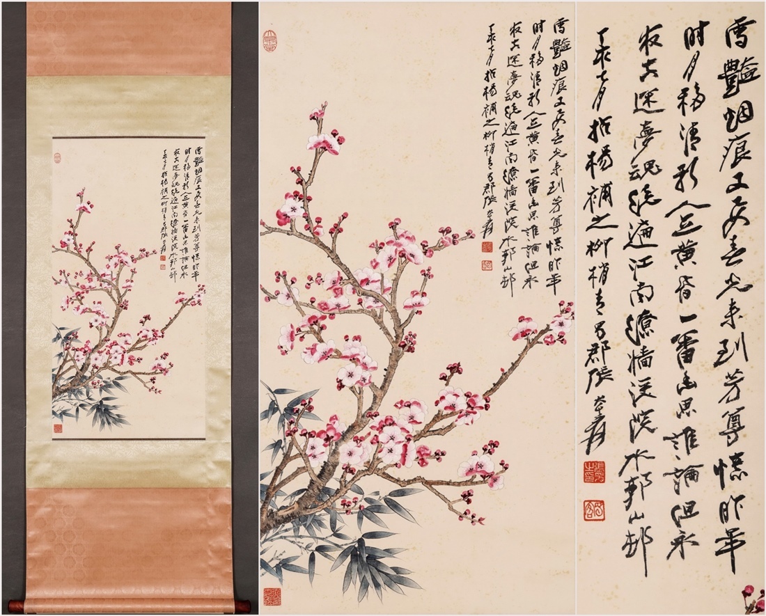 古美術 掛け軸 中国・近現代 「張大千書」 紙本 【桃花図】 立軸 書道 巻き物 真筆逸品 肉筆保証 唐物 古画 LT-24789拍卖