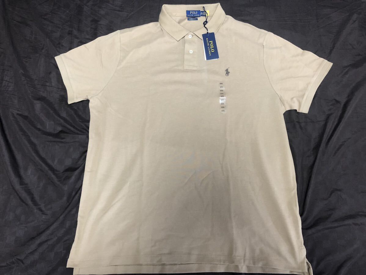【オーバーサイズ】ポロラルフローレン ポニー刺繍 ポロシャツ ベージュ系 XXLサイズ Polo Ralph Lauren拍卖