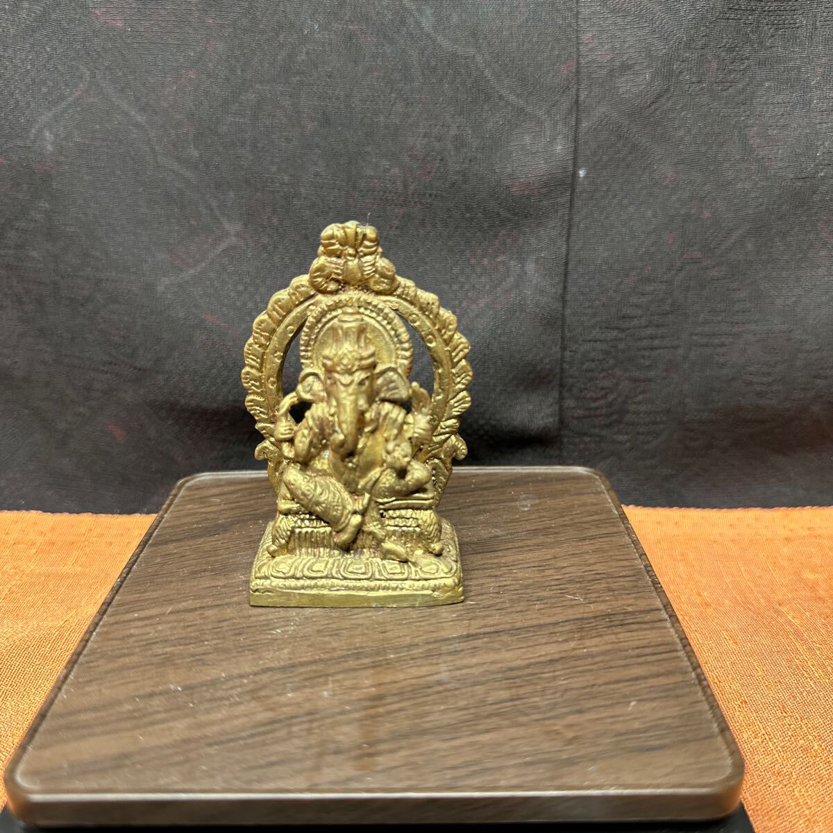 仏教美術 置物 銅製 仏像 古銅 時代物 ガネーシャ像ヒンドゥー仏像・神像拍卖