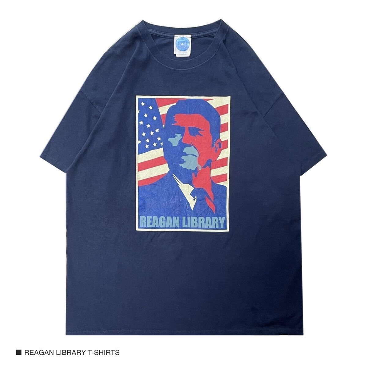 アメリカ 大統領 レーガン 半袖 Tシャツ ネイビー XL 古着拍卖