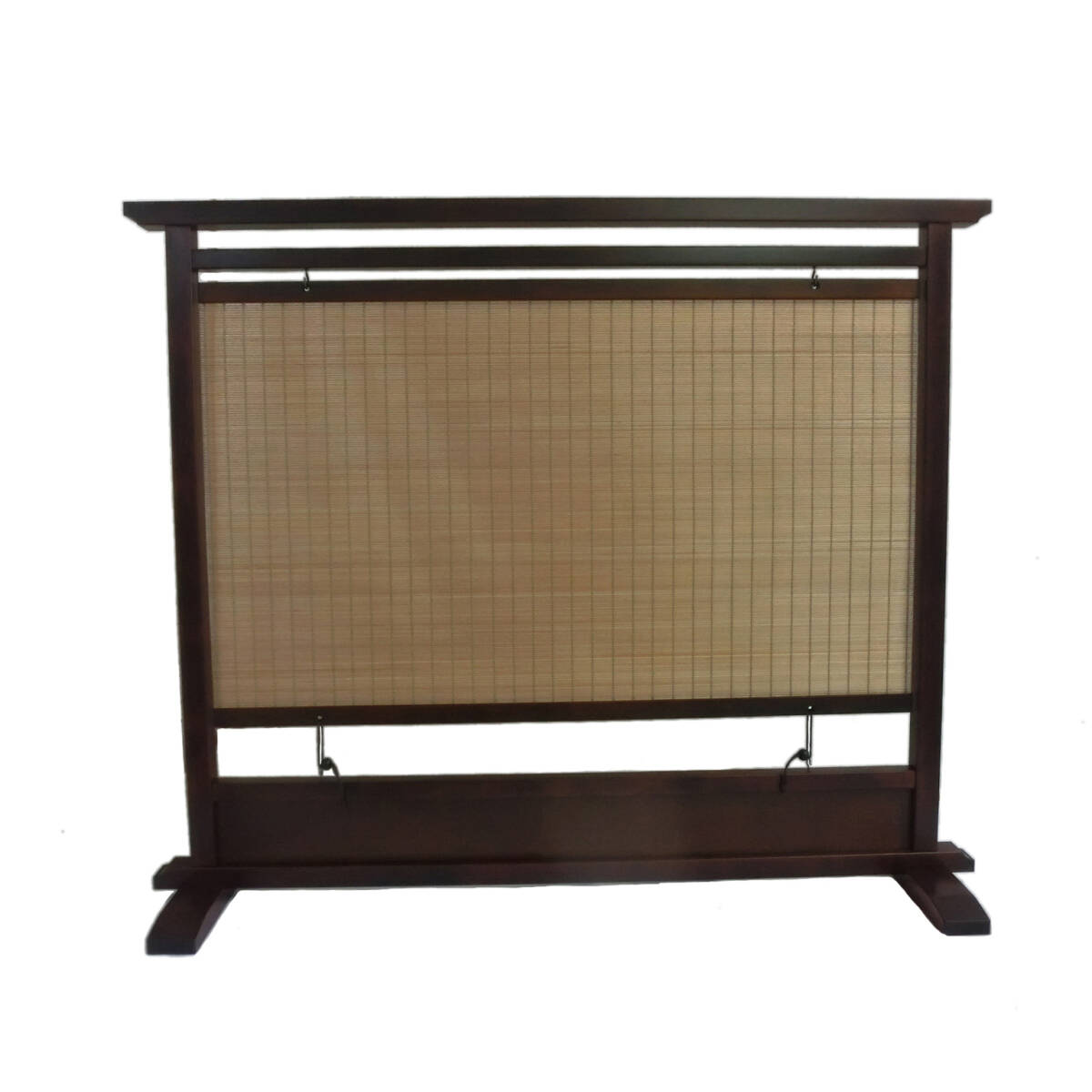 衝立 和風 天然木 すだれ調 間仕切り パーテーション ライトブラウン木簾 ついたて 幅106.5cm 奥行27.5cm 高さ88cm拍卖