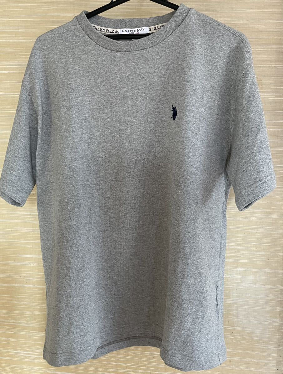 日本製 【新品】US.POLO.ASSN メンズ半袖Tシャツ  L グレー MADE IN JAPAN ワンポイント刺繍拍卖