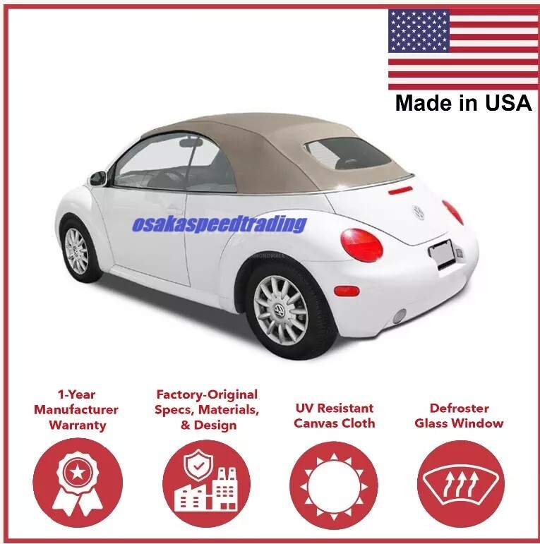 新品! フォルクスワーゲン ニュービートル カブリオレ ソフトトップ 熱線付ガラス! アイボリー ルーフ 幌 ロードスター 屋根 電動 幌拍卖