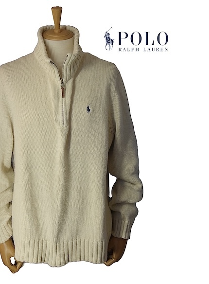 TK ラルフローレン EXCLUSIVE OF DECORATION ハーフジップ コットンニット L エクスクルーシブ スウェット セーター拍卖