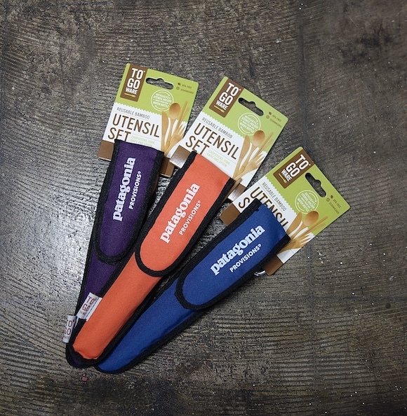 TK 送料込み 新品『聖地ベンチュラ店購入』 パタゴニア PATAGONIA フォーク スプーン お箸 セット カラビナ ケース付 ブルー系拍卖