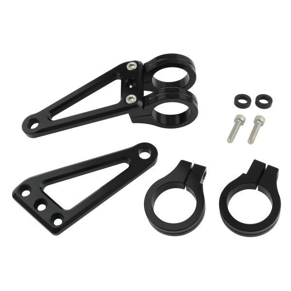 汎用 マシンドホリゾンロングヘッドライトステー2サークルクランプタイプ 35mm ブラック|ポッシュフェイス/POSH拍卖