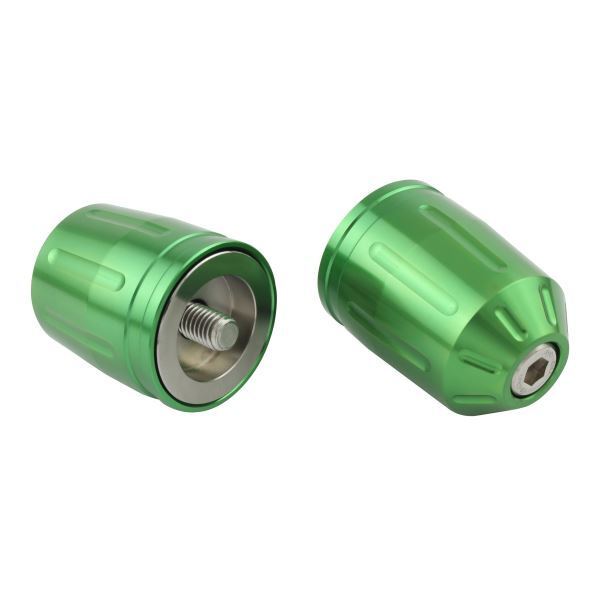Ninja1000/ニンジャ1000(2003-2021) 用 ウルトラヘビーバーエンドキャップ T2 M8タイプ ライトグリーン|ポッシュフェイス/POSH拍卖