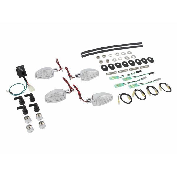 MT-09TRACER/トレーサー900(2015-2017) 用 ライトウェイトLEDウインカーKIT メッキボディ/クリアーレンズ|ポッシュフェイス/POSH拍卖