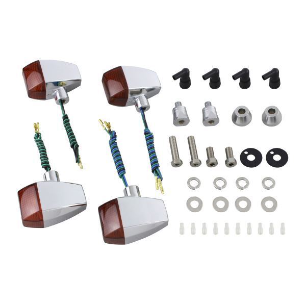 XJR1300(2000-2006) 用 ZRタイプ スタンダードレンズウインカーKIT メッキボディ/オレンジレンズ|ポッシュフェイス/POSH拍卖