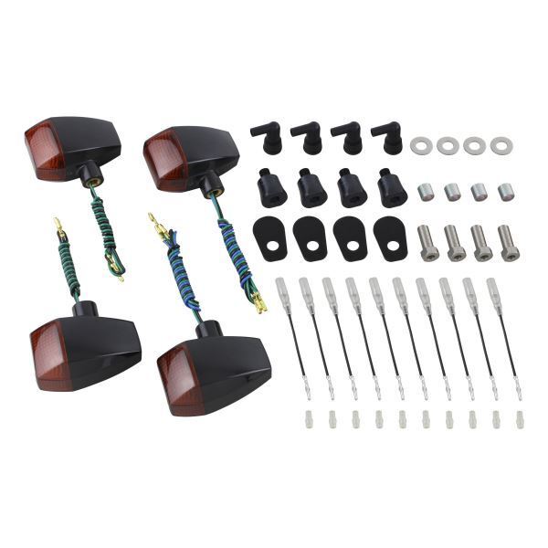 ZRX1200R(2004-2008) 用 ZRタイプ スタンダードレンズウインカーKIT ブラックボディ/オレンジレンズ|ポッシュフェイス/POSH拍卖