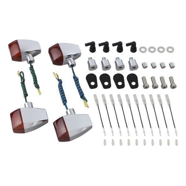 ZR-7(-2004) 用 ZRタイプ スタンダードレンズウインカーKIT メッキボディ/オレンジレンズ|ポッシュフェイス/POSH拍卖
