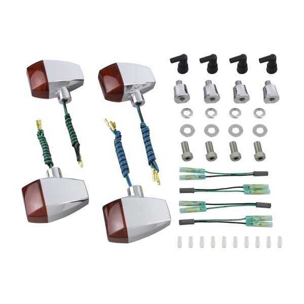 GSX1400用 ZRタイプ スタンダードレンズウインカーKIT メッキボディ/オレンジレンズ|ポッシュフェイス/POSH拍卖