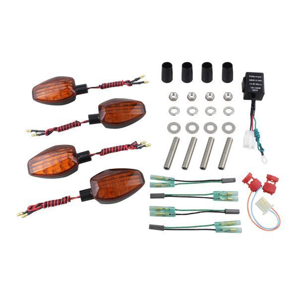 インパルス400(-1998) 用 ライトウェイトLEDウインカーKIT ブラックボディ/オレンジレンズ|ポッシュフェイス/POSH拍卖
