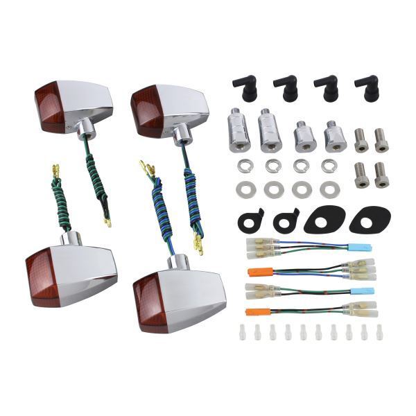 CB400SF(2004-2005/2008-2016) 用 ZRタイプ スタンダードレンズウインカーKIT メッキボディ/オレンジレンズ|ポッシュフェイス/POSH拍卖