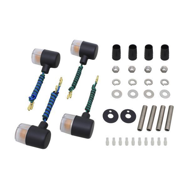 XJR1300(2000-2006) 用 クラシカル 71タイプ ウインカーKIT ブラックボディ/クリアーレンズ|ポッシュフェイス/POSH拍卖