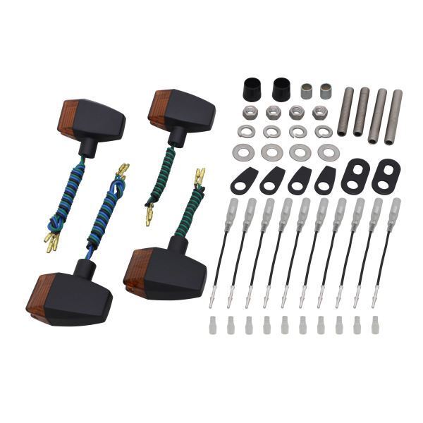 GPZ900R(A8-) 用 クラシカル スリム&シャープタイプ ウインカーKIT W球仕様 ブラックボディ/オレンジレンズ|ポッシュフェイス/POSH拍卖