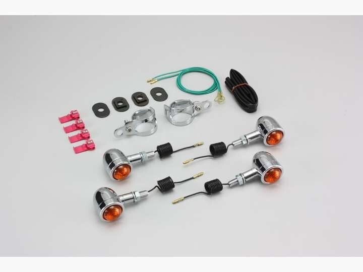 スティード400/VLX/VCL(88-98/NC26)用 ミニブレットウインカーキット・フォークマウント(オレンジレンズ) |ハリケーン拍卖