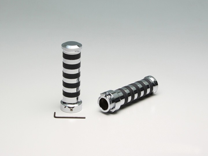 エイプ100/APE100/タイプD(02-16/HC07/HC13)用 アルミグリップ(タイプ2/メッキ)|ハリケーン拍卖